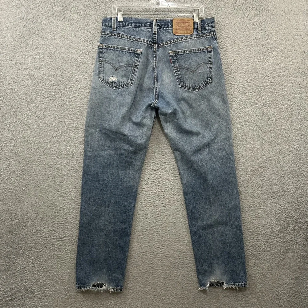Vintage Levis Jeans Mens 36x34 Blue Denim 505 Straight Leg Light Wash 90s Adult